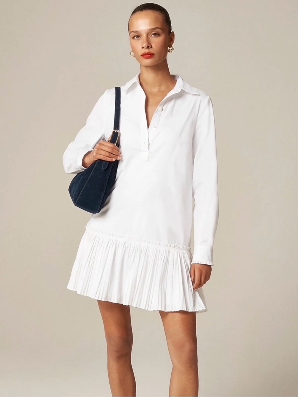 J. Crew White Button-Up mini dress NWT